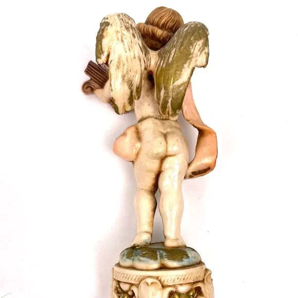 Vintage Set of 2 Fontanini Depose Italy Angel Playing Instrument Figurine 6 inch - Picture 10 of 13